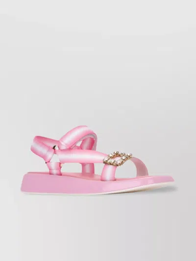 ROGER VIVIER BOWED SATIN OPEN-TOE SANDALS