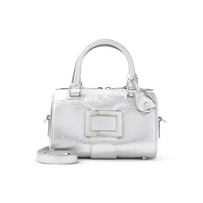 Roger Vivier Bowling Mini Silver Calf Leather Handbag