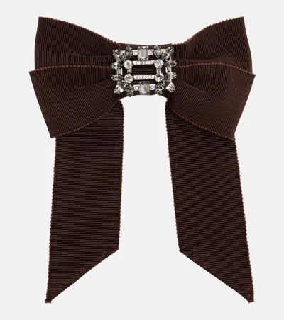 Roger Vivier Broche Vivier Embellished Hair Clip In Brown