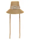 Roger Vivier Brown Broche Embellished Bucket Hat In Multi
