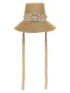 Roger Vivier Brown Broche Embellished Bucket Hat In Brown