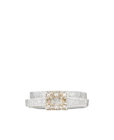 Roger Vivier Broche Vivier Logo Belt In Silver