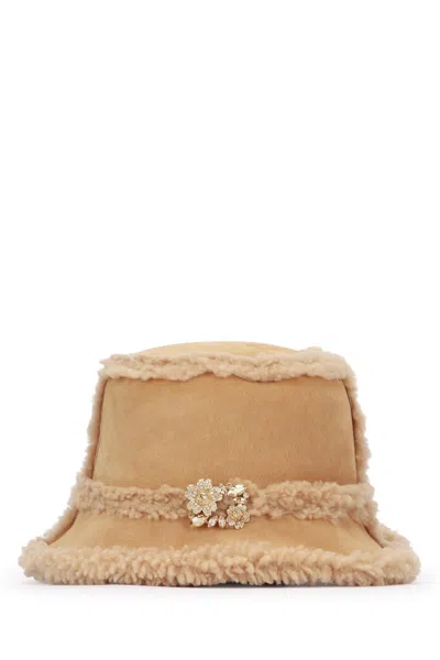 Roger Vivier Brown Embellished Bucket Hat