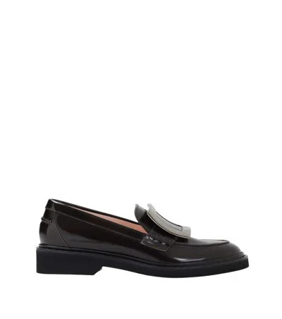 Roger Vivier Viv Buckle Platform Loafers In Black