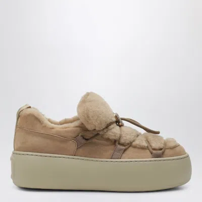 Roger Vivier Platform Sneakers With Embellished Detail And Pull Tab In Brown