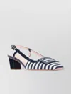 Roger Vivier Buc Striped Sling Back Pumps 45