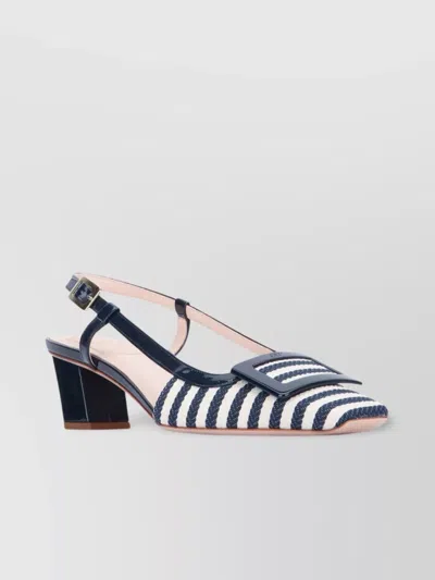 Roger Vivier Buc Striped Sling Back Pumps 45