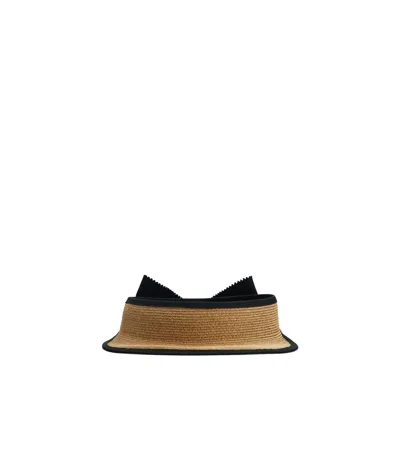 Roger Vivier Buckle A Sunshade Hat In Brown