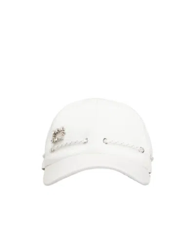 Roger Vivier Buckle Baseball Cap In White