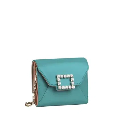 Roger Vivier Buckle Chain-link Wallet In Blue
