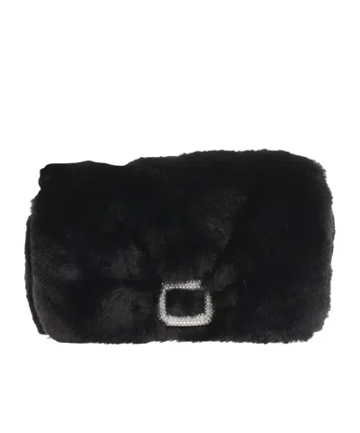 Roger Vivier Buckle Clutch In Black