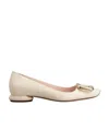Roger Vivier Strass Heel Ballerina Flats In Patent Leather In Nude