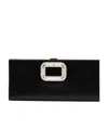 Roger Vivier Buckle Embellished Clutch Bag In Black
