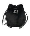Roger Vivier Black Embellished Bucket Bag In Black