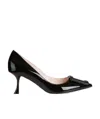 Roger Vivier 65mm Covered Buckle Patent Leather Pumps In Black