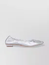Roger Vivier Metallic Silver Leather Ballerina Flats With Draped Detailing
