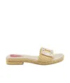 Roger Vivier Crystal Buckle Braided Raffia Espadrilles In Nude