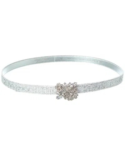 Roger Vivier Buckle Tweed Belt In Silver