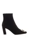 Roger Vivier Belle Vivier Buckle Chelsea Ankle Boots In Black