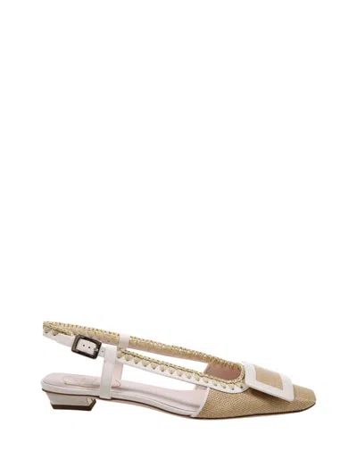Roger Vivier Bv Braided Lac B Sling Dec 25 Slingback In Neutrals