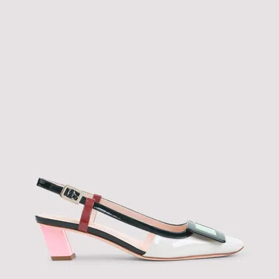 Roger Vivier 45mm Belle Vivier Patent Leather Lacquered Buckle Slingback Pumps In Multi