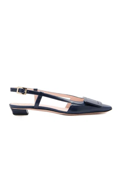 ROGER VIVIER BV LEATHER SLINGBACK FLATS