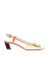 Roger Vivier Belle Vivier Multicolour Patent Leather Slingback In Neutral