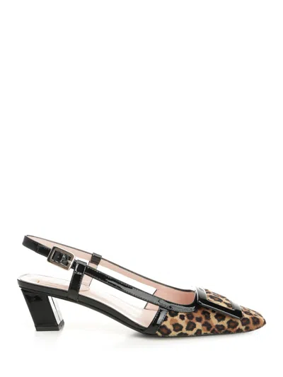 ROGER VIVIER BV PONY SLING BACK DEC 45 PUMPS ANIMALIER