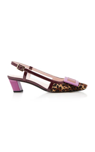Roger Vivier Bv Ponyhair Slingback Pumps In Animal