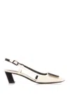 Roger Vivier Belle Vivier Covered Buckle Slingback Pumps In Patent Leather In White