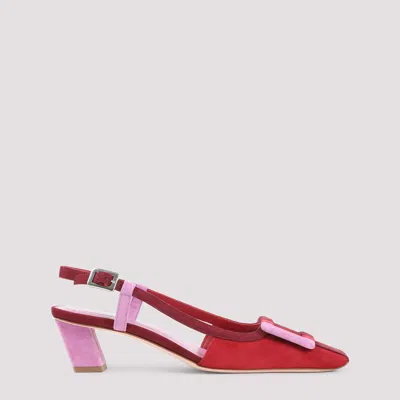Roger Vivier Belle Vivier 45 Color-block Patent-leather Slingback Pumps In Red