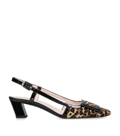 ROGER VIVIER CALF HAIR BELLE VIVIER SLINGBACK PUMPS 45