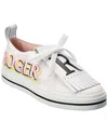 Roger Vivier Call Me Vivier Patch Canvas & Leather Sneaker In White