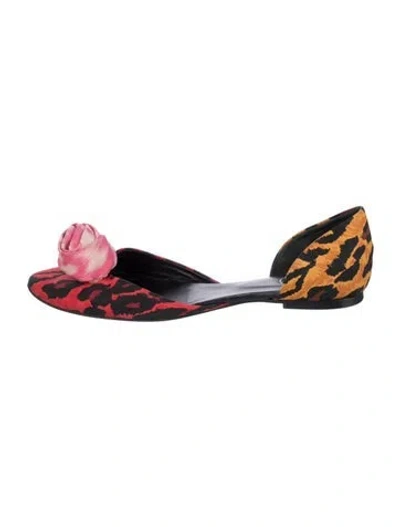 Pre-owned Roger Vivier Canvas Animal Print D'orsay Flats In Multi