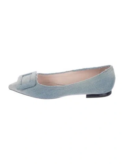 Pre-owned Roger Vivier Canvas Ballet Flats In Blue