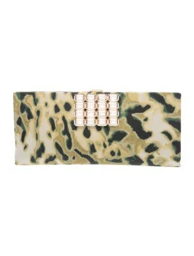 Pre-owned Roger Vivier Canvas Clutch In Neutral