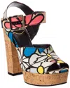 Roger Vivier Canvas Platform Sandal In Multi