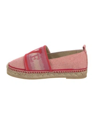 Pre-owned Roger Vivier Canvas Printed Espadrilles W/ Tags In Red