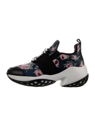 Pre-owned Roger Vivier Canvas Printed Sneakers In Blue