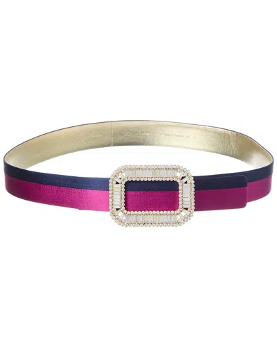 Roger Vivier Centure Pilgrim Satin Belt In Purple