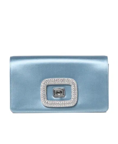 Roger Vivier Chain Shoulder Bag In Blue