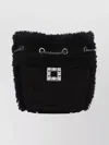 Roger Vivier Chain Strap Cross-body Bag With Fur Trim In Black