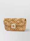 ROGER VIVIER CHAIN STRAP EMBELLISHED BUCKLE WOVEN TEXTURE CLUTCH