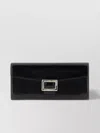 Roger Vivier Chain Strap Metallic Buckle Textured Finish Wallet