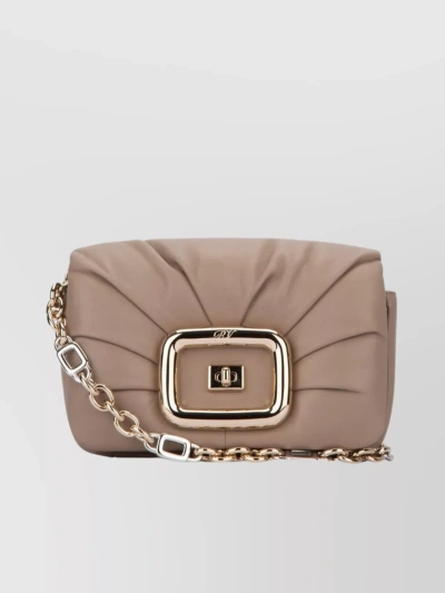 Roger Vivier Chained Quilted Shoulder Bag In Neutrals