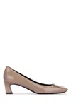 Roger Vivier Pointed Toe Pumps With Low Block Heel And Patent Finish In C415
