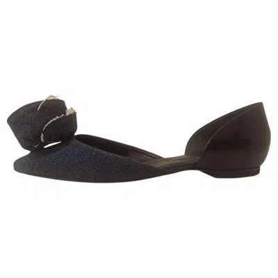 Pre-owned Roger Vivier "chips" Ballerina Size 37 1/2 In Black