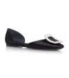Roger Vivier Chips Strass Ballerina Flats In Black
