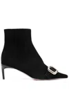 Roger Vivier Woman Ankle Boots Black Size 8 Leather In Black