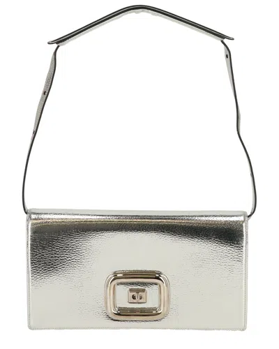 Roger Vivier Choc Leather Bag In Metallic